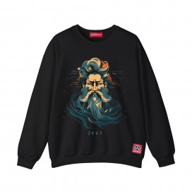 Sweatshirt MOLECULE® 331 ZEUS DTF Front Cotton Blend 300 Gsm Black