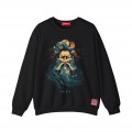 Sweatshirt MOLECULE® 331 ZEUS DTF Front Cotton Blend 300 Gsm Black