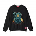 Sweatshirt MOLECULE® 331 POSEIDON DTF Front Cotton Blend 300 Gsm Black