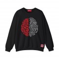 Sweatshirt MOLECULE® 331 BRAIN DTF Front Cotton Blend 300 Gsm Black