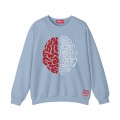 Sweatshirt MOLECULE® 331 BRAIN DTF Print Cotton Blend 290 Gsm Mineral Blue