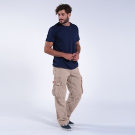 Cargo Pants MOLECULE® 50005 Canvas Zipper Baggy Loose Fit Beige