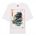 Premium Loose Unisex Short Sleeves T-shirt MOLECULE® 9901 DRAGON DTF Print Organic Cotton 220 Gsm Loose Fit White