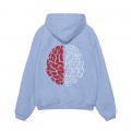 Unisex Pullover Hoodie MOLECULE® 332 BRAIN DTF Print Cotton Blend 300 Gsm Regular Fit Mineral Blue