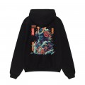 Unisex Pullover Hoodie MOLECULE® 332 SAMURAI DTF Print Cotton Blend 300 Gsm Regular Fit Black