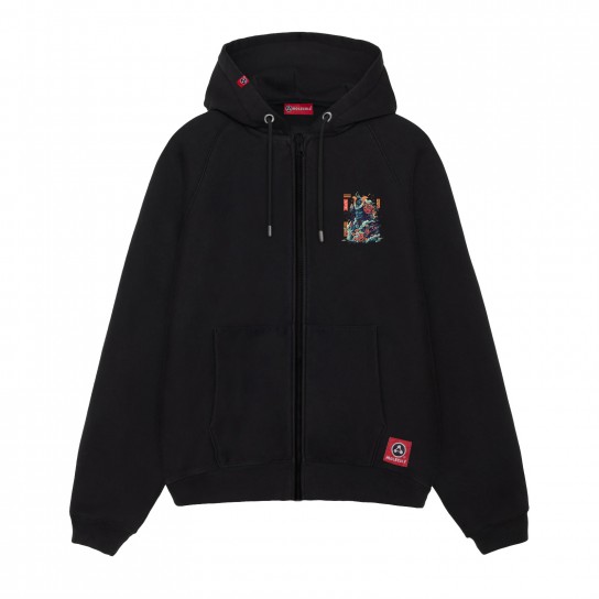 Unisex Zip Hoodie MOLECULE® 333 SAMURAI DTF Print Cotton