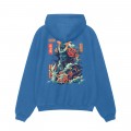 Unisex Pullover Hoodie MOLECULE® 332 SAMURAI DTF Print Cotton Blend 300 Gsm Regular Fit Royal Blue