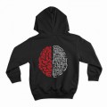 Kids Unisex Pullover Hoodie MOLECULE® 331 BRAIN DTF Cotton Blend 300 Gsm Regular Fit Black