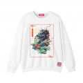 Sweatshirt MOLECULE® 331 DRAGON DTF Print Cotton Blend 300 Gsm White