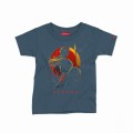 Kids Short Sleeve T-Shirt MOLECULE® ATHENA Cotton Indigo