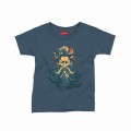 Kids Short Sleeve T-Shirt MOLECULE® ZEUS Cotton Indigo