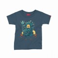 Kids Short Sleeve T-Shirt MOLECULE® POSEIDON Cotton Indigo