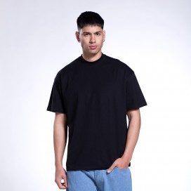 Premium Loose Unisex Short Sleeves T-shirt MOLECULE® 9901 Organic Cotton 220 Gsm Loose Fit Black
