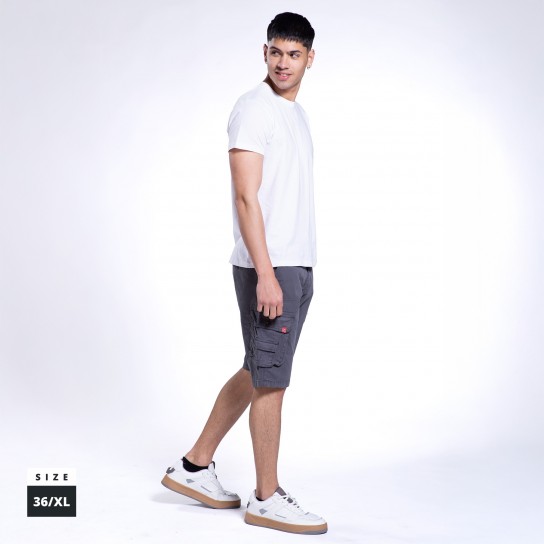 Cargo Shorts MOLECULE® Elastic Band Cotton Blend Slim Fit Beige