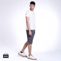 Cargo Shorts MOLECULE® Elastic Band Cotton Blend Slim Fit Grey