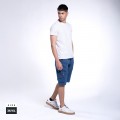 Cargo Shorts MOLECULE® Elastic Band Cotton Blend Slim Fit Indigo