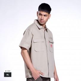 Overshirt MOLECULE® 53002 Short Sleeves Rip Stop Beige