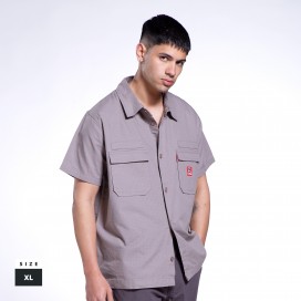 Overshirt MOLECULE® 53002 Short Sleeves Rip Stop Grey