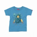 Kids Short Sleeve T-Shirt MOLECULE® POSEIDON Cotton Royal Blue