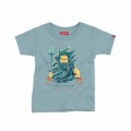 Kids Short Sleeve T-Shirt MOLECULE® POSEIDON Cotton Sky Blue