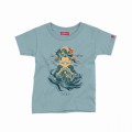 Kids Short Sleeve T-Shirt MOLECULE® ZEUS Cotton Blue Sky