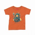 Kids Short Sleeve T-Shirt MOLECULE® POSEIDON Cotton Orange