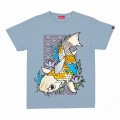 Unisex Short Sleeves T-Shirt MOLECULE® 1100 KOI II DTF Print Cotton 150 Gsm Regular Fit Mineral Blue