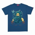 Unisex Short Sleeves T-Shirt MOLECULE® 1101 POSEIDON Cotton 160 Gsm Regular Fit Light Indigo