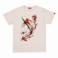 Unisex Short Sleeves T-Shirt MOLECULE® 1100 KOI I DTF Print Cotton 150 Gsm Regular Fit Beige