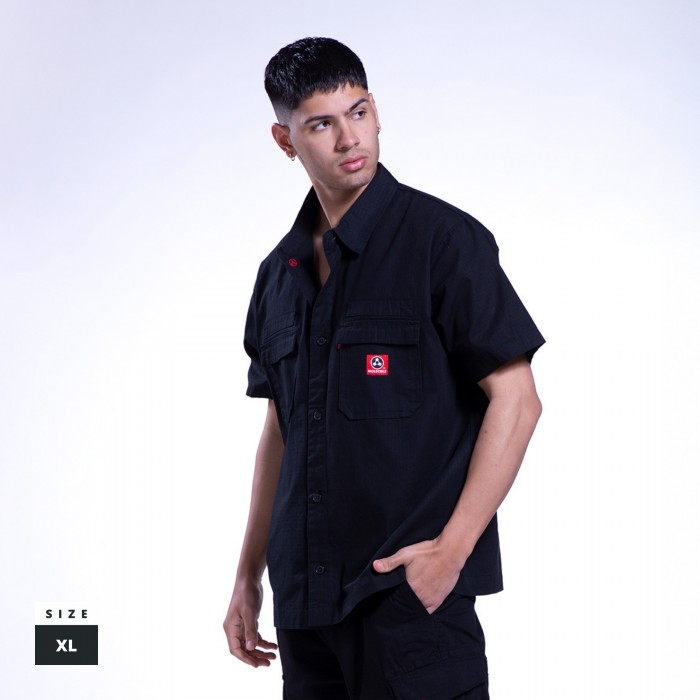 【DISCERNMENT】Brick Glossy Short Sleeve Overshirt DISCERNMENT (ディーサーメント) - ブリックグロッシー半袖