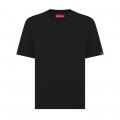 Premium Loose Unisex Short Sleeves Crew Neck T-shirt MOLECULE® 9902 Organic Cotton 180 Gsm Loose Fit Black