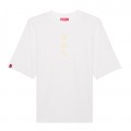 Premium Loose Unisex Short Sleeves T-shirt MOLECULE® 9901 MOBCAT DTF Print Organic Cotton 220 Gsm Loose Fit White