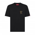 Premium Loose Unisex Short Sleeves Crew Neck T-shirt MOLECULE® 9902 Organic Cotton 180 Gsm Loose Fit Black