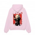 Unisex Pullover Hoodie MOLECULE® 332 MOBCAT DTF Print Cotton Blend 300 Gsm Regular Fit Pink