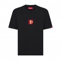 Premium Loose Unisex Short Sleeves Crew Neck T-shirt MOLECULE® 9902 TORII GATE II Organic Cotton 180 Gsm Loose Fit Black