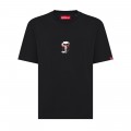 Premium Loose Unisex Short Sleeves Crew Neck T-shirt MOLECULE® 9902 TORII GATE Organic Cotton 180 Gsm Loose Fit Black