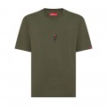 Premium Loose Unisex Short Sleeves Crew Neck T-shirt MOLECULE® 9902 HADES SYMBOL Organic Cotton 180 Gsm Loose Fit Khaki