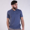 Unisex Short Sleeves T-shirt MOLECULE® 2200 Autograph Black Print Pique Knit Polo Cotton 190 Gsm Regular Fit Indigo
