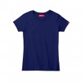 Women Short Sleeves T-shirt MOLECULE® 1110 Round Neck Cotton 150 Gsm Regular Fit Indigo