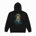 Pullover Hoodie MOLECULE® 3301 ZEUS DTF Cotton Blend 300 Gsm Regular Fit Black