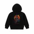 Kids Unisex Pullover Hoodie MOLECULE® 331 ATHENA DTF Cotton Blend 300 Gsm Regular Fit Black