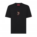 Premium Loose Unisex Short Sleeves Crew Neck T-shirt MOLECULE® 9902 KOI I Organic Cotton 180 Gsm Loose Fit Black