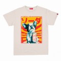 Unisex Short Sleeves T-Shirt MOLECULE® 1100 SODA DOG DTF Print Cotton 160 Gsm Regular Fit Beige
