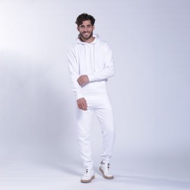 Jogging Pants 4400 Cotton 300 Gsm With Rib Slim Fit White