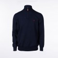 Unisex Sweater Half-Zip Knit MOLECULE® 9001 Flat Sketch Regular Fit Navy