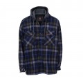 Truckers Hooded Sherpa Overshirt Navy/Jade