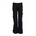 Pants Women Low Cuts MOLECULE® 45062 Canvas Slim Fit Black