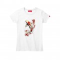 Women Short Sleeve T-Shirt MOLECULE® 1110 KOI Cotton 150 Gsm Regular Fit White