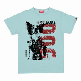 Unisex Short Sleeves T-Shirt MOLECULE® 1100 MOLECULE DOG DTF Print Cotton 160 Gsm Regular Fit Mint