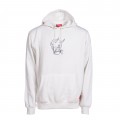 Unisex Pullover Hoodie MOLECULE® 777 EMBROIDERY ONI Cotton Blend 320 GSM Off White